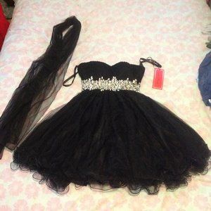 Star Box Black Junior's Dress (2 pieces) Size XS New with Tags!